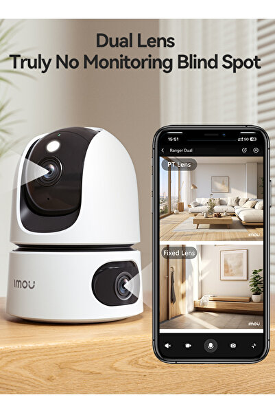 Imou Security Camera, Two lens resolution total 6MP, AI Human & Pet Detection, Color Night Vision