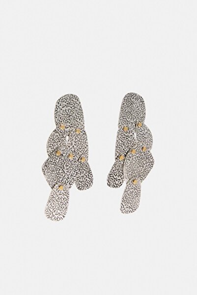 Pull & Bear Metalik Plakalı Küpe