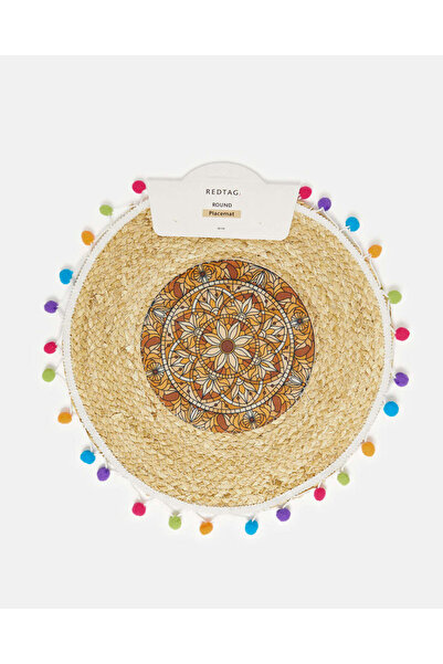 REDTAG Beige Embellished Round Placemat