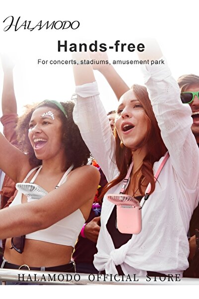 HALAMODO Portable Neck Fan Mini Quiet Handheld Personal Foldable USB Rechargeable Fan 3000mAh Power Bank