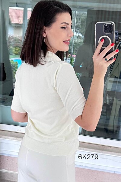 İnce Topuk Scarf Knitwear Blouse 6K279