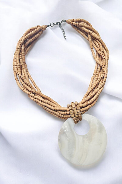 PETEK AKSESUAR Wooden Bead Ethnic Necklace