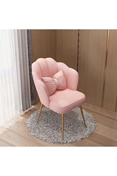 KEKE كرسي وسادة على شكل بتلة زهرة مستديرة بأرجل ذهبية