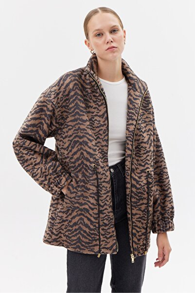 PAULMARK Women's Zebra Patterned Coat
