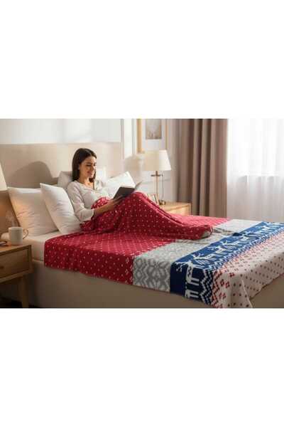 Sesli Cotton Blanket Christmas Patterned Cotton 200 X 220 Sizes