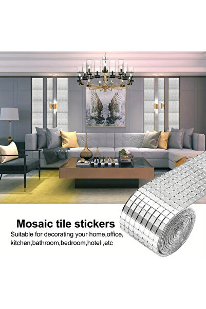 MaffStuff MaffStuff® Silver Mosaic Mirror Tape 4x100cm – Modern and Elegant Decor