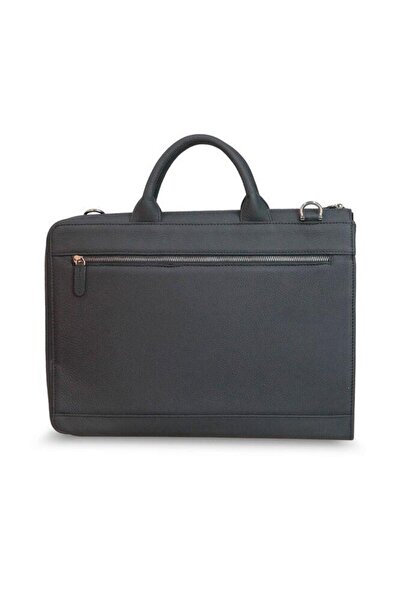 GUARD Slim Black Leather Briefcase