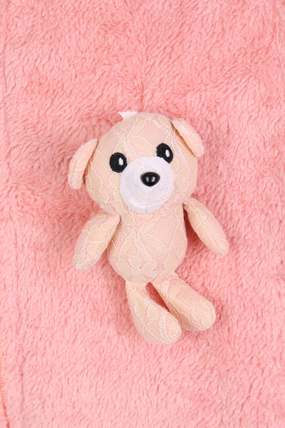 kinderos Girl's Plush Vest with Teddy Bear Figure and Zipper - 26K 1003