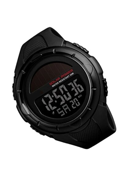 HALAMODO Men's Casual Digital Watch, Multifunctional Waterproof Watch Black