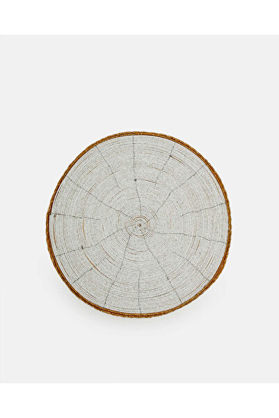 REDTAG Gold And White Round Beaded Placemat