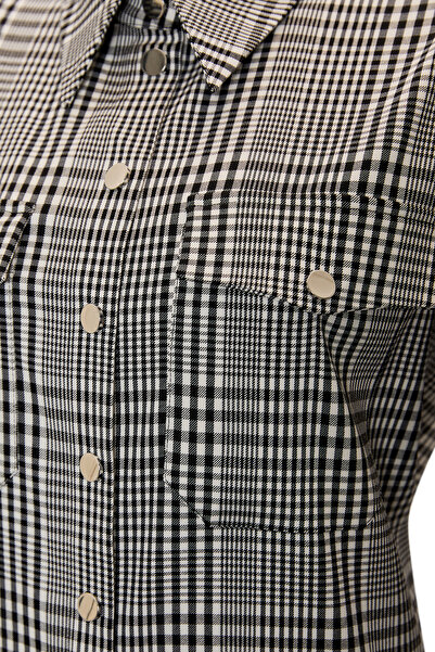 Exquise Plaid Pattern Long Sleeve Regular Shirt