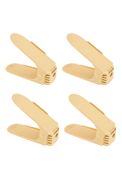 Teno Set of 4 Teno® Shoe Organizers, 3 adjustable height levels, support, beige