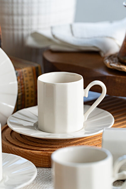 Heda Porselen Zümrüt 12 Parça 6 Kişilik Porselen Kahve Fincan Takımı