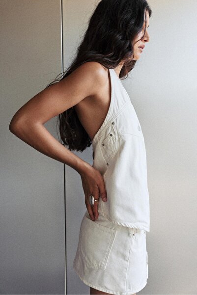 Pull & Bear Beyaz denim top