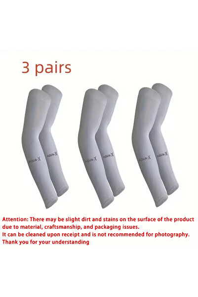Choice Grey-3pcs 1/3 Pair of Breathable Sun Protection Sleeves - Breathable & UV Protective Gear for Sports