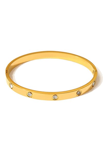 Pursehuit Brățară aurie, oțel inoxidabil, suflată cu aur de 18k, Pavla C4