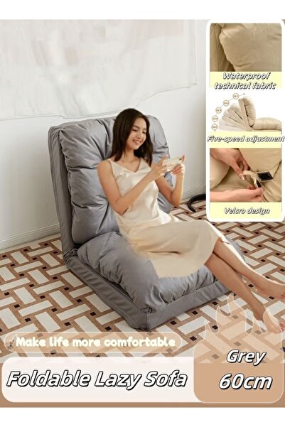 Generic Foldable Floor Sofa Bed Lazy Sofa Tatami Recliner Lazy Chair Balcony Leisure Sofa 5-Speed Adjustment