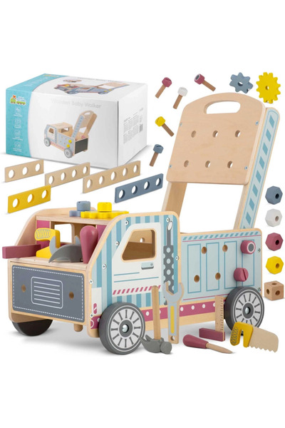 Ricokids Antepremergator Tool Truck din lemn tip atelier auto mobil cu activi...