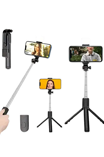 Belle Fusion Bfs Tripod Selfie Stick Bluetooth Controlled Wireless with Led Light