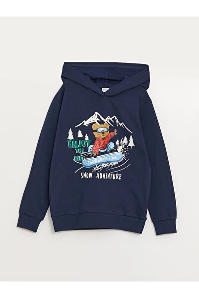 LC Waikiki LCW Kids Baskılı Uzun Kollu Erkek Çocuk Hoodie