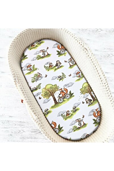 Qmini Cearceaf cu elastic, Qmini, Pentru landou, carucior si cosulet, 80x35 c...