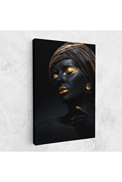 Arthub Tablou Canvas, Dormitor Si Living, Femei, Black Gold Skin