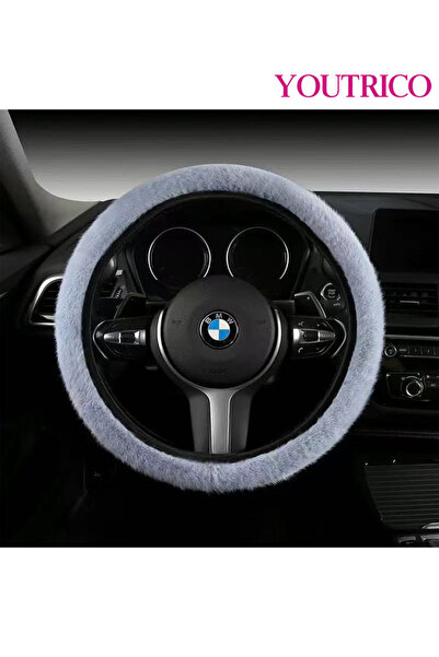 Youtrico Universal 38cm(15inch) Steering Wheel Cover: Plush Warm Non-slip Breathable
