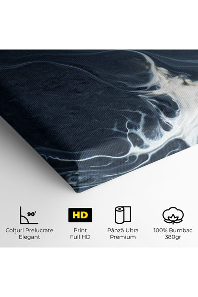 Arthub Canvas Painting, Bedroom And Living Room, Abstract, Dark Blue Wave