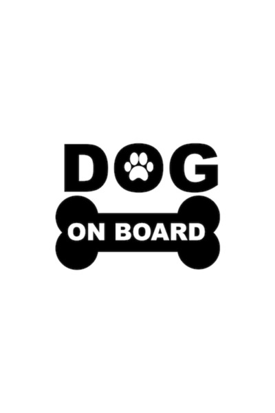 Oracal Decorative car sticker, Dog on Board, 18cm, white