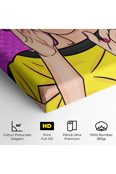 Arthub Canvas Painting, Bedroom And Living Room, Modern, Surprised Pop Woman