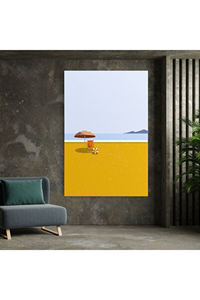 Arthub Canvas Painting, Bedroom And Living Room, Landscapes, Yellow Beach