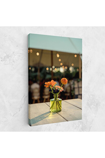 Arthub Canvas Painting, Bedroom And Living Room, Flowers, Orange Flowers Vase