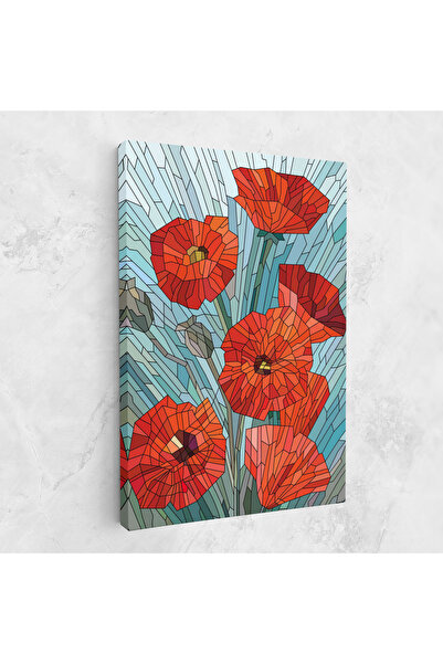 Arthub Canvas Painting, Bedroom And Living Room, Flowers, Blue Glass Poppy