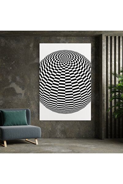 Arthub Canvas Painting, Bedroom And Living Room, Abstract, 3d Black White Ball