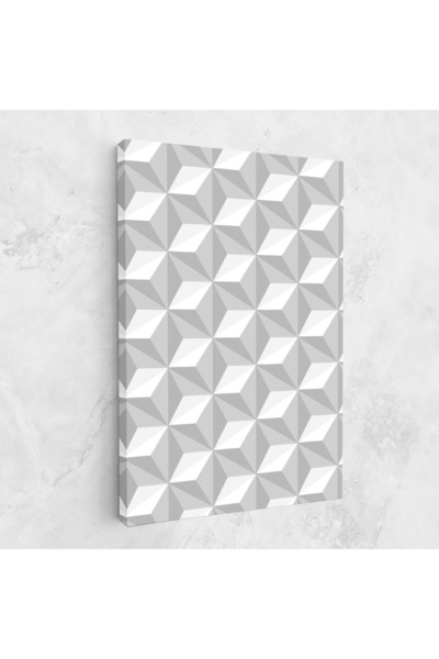 Arthub Canvas Painting, Bedroom And Living Room, Abstract, White Triangle Pattern