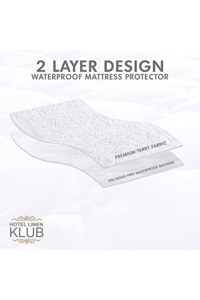 Hotel Linen Klub Princess Terry Waterproof Mattress Protector - Super King (200 x 200 cm) - White