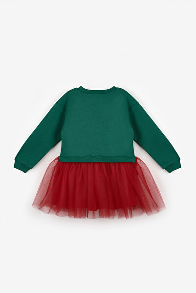 Le Mabelle Yeşil Koala Baskılı Kız Çocuk Yılbaşı Elbise - Renata