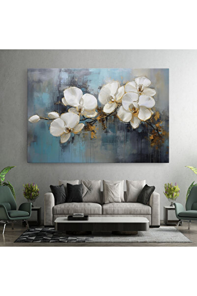 Arthub Canvas Painting, Bedroom And Living Room, Modern, White Orchids Painting