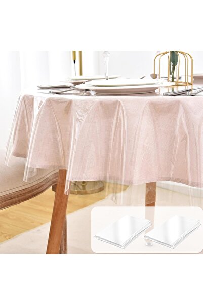 Generic Nasitus 70-inch Clear Round PVC Table Cover – Waterproof, Thick, Non-Slip, Wipeable Vinyl