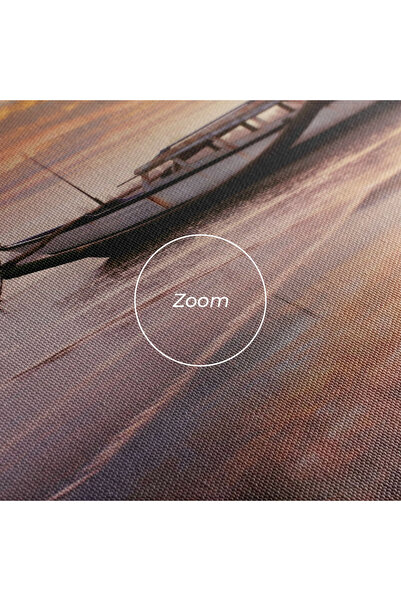 Arthub Canvas Painting, Bedroom And Living Room, Landscapes, Beauty Boat Sunrise