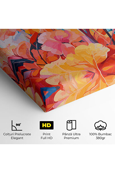 Arthub Canvas Painting, Bedroom And Living Room, Modern, Orange Art Flower