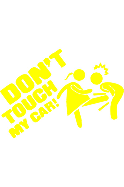 Oracal Sticker auto "Don't touch my car'', 20cm, galben