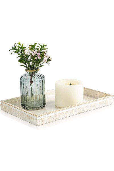 Creative Scents Rustic Lux Decorative Coffee Table Tray, Rectangular Resin Decorative Tray (Creative Scents)