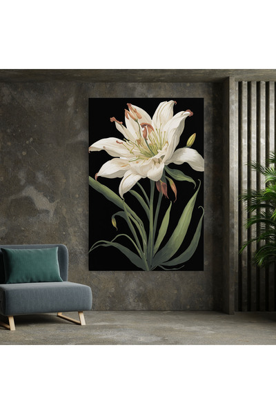 Arthub Canvas Painting, Bedroom And Living Room, Flowers, Columbia White Lily