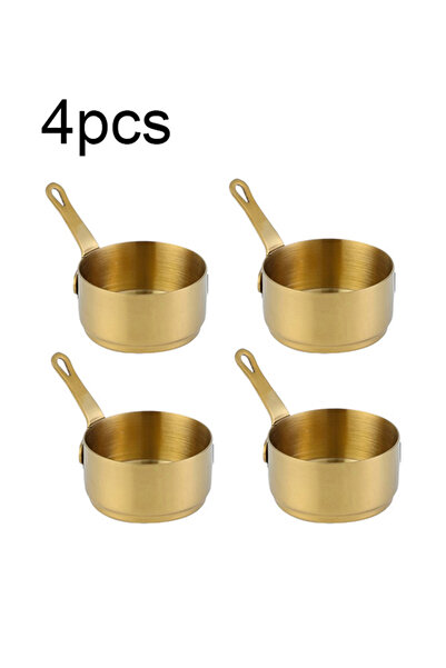 No branded 4pcs Stainless Steel Sauce Bowls, Golden, 100ml (Set of 4)