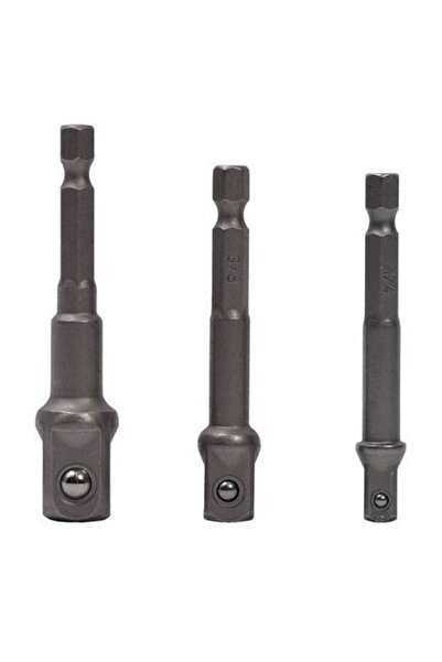 Jack Set 3 adaptor priza Burghie cu tija 1/4" hexagonala 1/4-3/8-1/2''