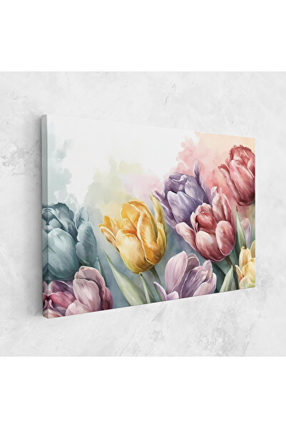 Arthub Canvas Painting, Bedroom And Living Room, Flowers, Pastel Tulips