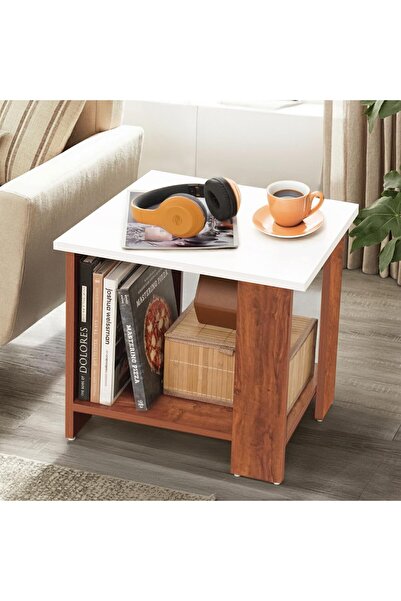 Generic ABOUT SPACE Wooden Side Table - Nightstand Organizer, Space-Saving Storage (47×40×42 cm)