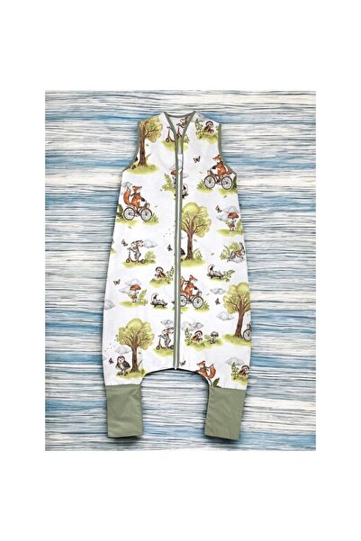 Qmini Sleeping bag, Qmini, With legs, Winter, Cotton, With zipper, 103 cm, M, Fox on bikes