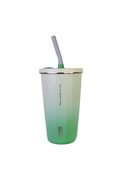 SAFECARE Cup with Straw, 500 ml, White-Green